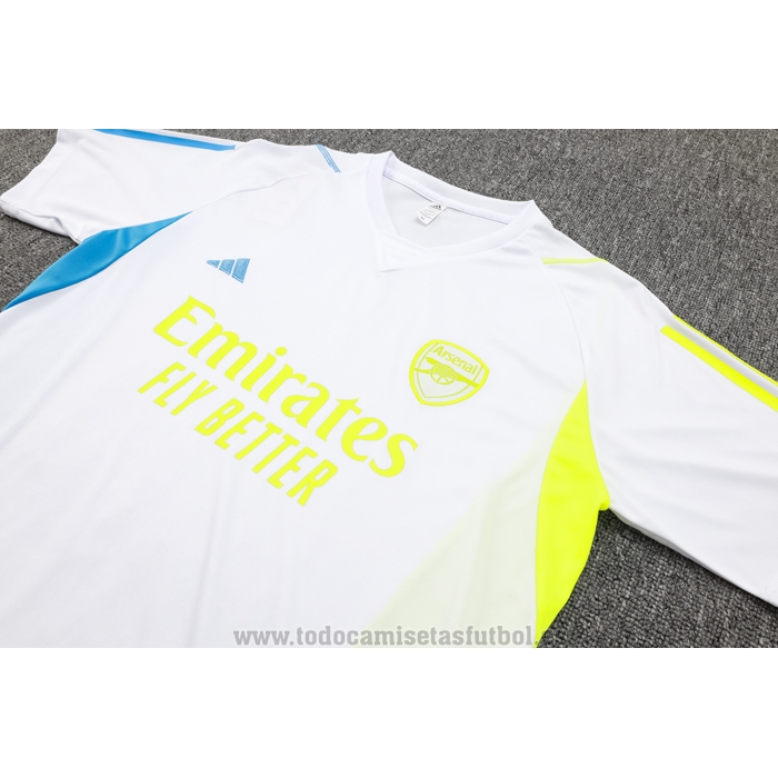 Chandal del Arsenal Manga Corta 2023-2024 Blanco - Pantalon Corto